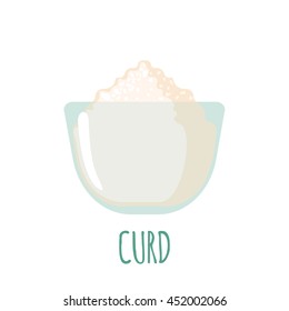 Curd icon in flat style isolated on white background. Vector illustration