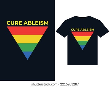Cure Ableism illustrations for print-ready T-Shirts design