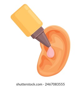 Cure ear liquid icon cartoon vector. Fluid care anatomy. Medication sick