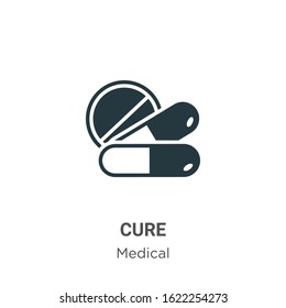 Cure glyph icon vector on white background. Flat vector cure icon symbol sign from modern medical collection for mobile concept and web apps design.