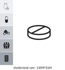 Cure icon. collection of 6 cure filled and outline icons such as pill, medical group, medical pills. editable cure icons for web and mobile.