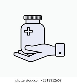 Cure Icon. Medical Treatment, Healthy Care Symbol.