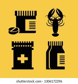 cure icon set with drugs and cancer vector illustration