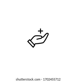cure icon. simple, flat, black, outline. medical and health icon.