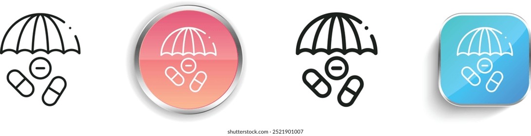 cure icon. Thin Linear, Regular and Button Style Design Isolated On White Background