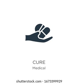 Cure icon vector. Trendy flat cure icon from medical collection isolated on white background. Vector illustration can be used for web and mobile graphic design, logo, eps10