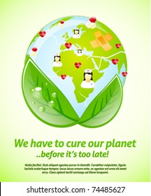 Cure our planet vector illustration template