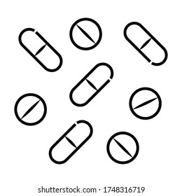 píldoras de cura, aspirina, antibióticos y analgésicos