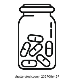 Cure pills icon outline vector. Drug health. Person anxiety