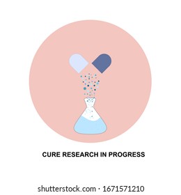 cure research medicine in progress,flat design,vector.