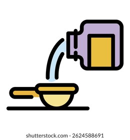 Cure syrup icon. Outline cure syrup vector icon color flat isolated