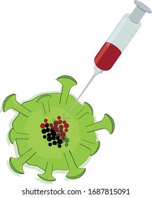 A cure for the virus, injection, vector illustration, icon 