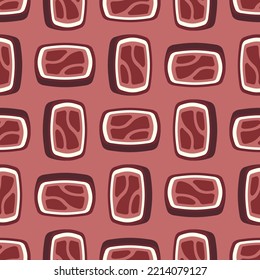 Cured meat slices Pattern seamless . meat delicacy Background