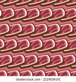 Cured meat slices Pattern seamless . meat delicacy Background