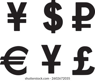 curency symboll set vector design