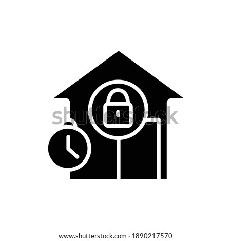 Curfew glyph icon. New normal concept. Quarantine rules, lockdown. Social isolation. Closed public place. New life after covid19 outbreak. Pandemic time. Isolated silhouette vector illustration