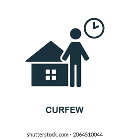 Curfew Icon. Monochrome Sign From Lockdown Collection. Creative Curfew Icon Illustration For Web Design, Infographics And More