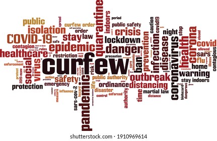 Curfew word cloud concept. Collage made of words about curfew. Vector illustration
