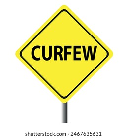  CURFEW yellow color transportation sing vector