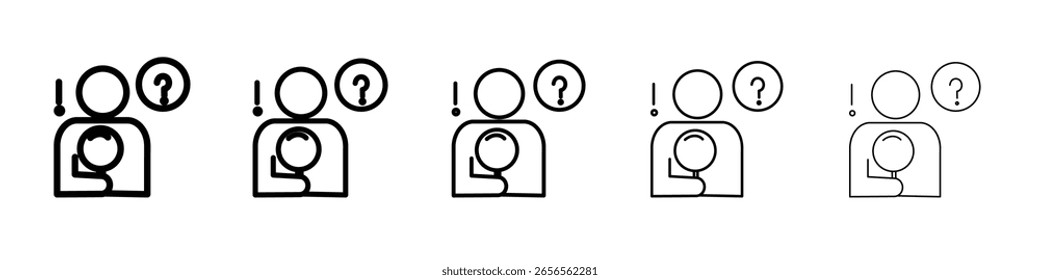 Signo de Vector blanco y negro del icono de la curiosidad