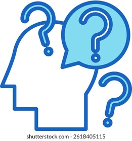 Curiosity Icon Blue Vector Illustration
