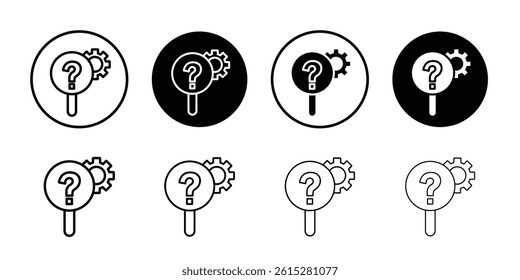 Curiosity icon Flat simple outline set