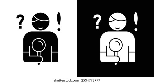 Logotipo lineal del icono de la curiosidad aislado