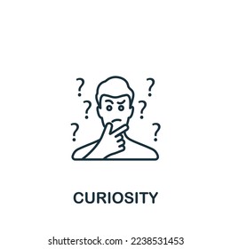 Curiosity icon. Monochrome simple Life Skills icon for templates, web design and infographics