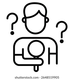 Ícone de curiosidade Contornar a marca de logotipo isolada