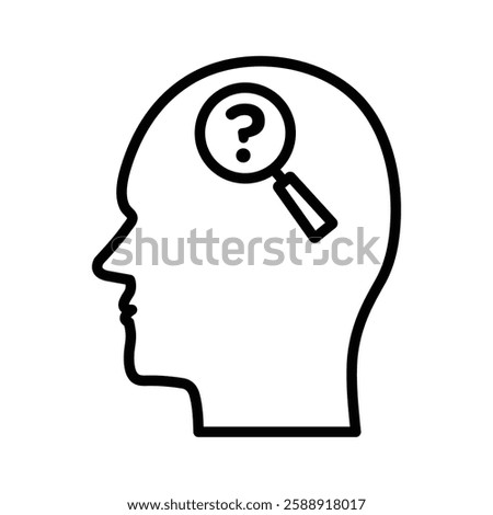 Curiosity icon Outline vector symbol sign