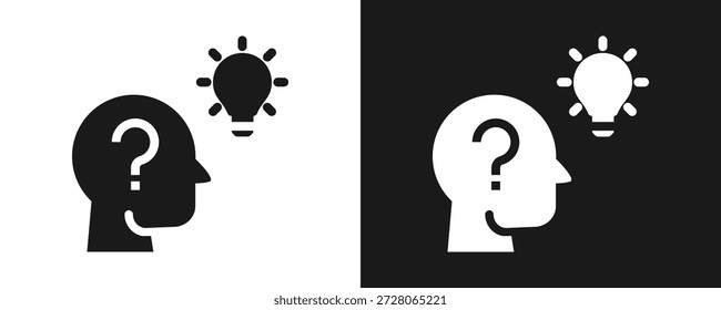 Ícone De Curiosidade Define Glifo Em Plano De Fundo Branco E Preto