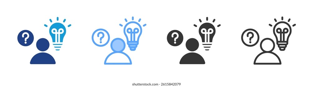 Curiosity icon set multiple style collection
