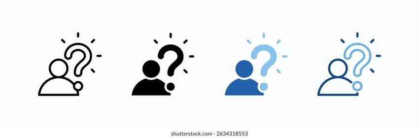 Curiosity Icon Sheet Multiple Style Collection Isolated Vetor