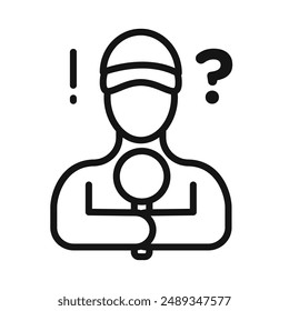 Curiosity icon Vector symbol or sign set collection in black and white outline