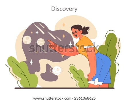 Curiosity. Inquisitiveness and openness to new ideas and concepts. Psychological quality or soft skill, willingness to discover and study. Flat vector illustration
