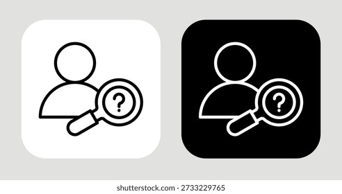 Curiosity Level Icon In Black and White Line Style