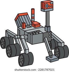 Curiosity Mars Rover Cartoon Colored Clipart 