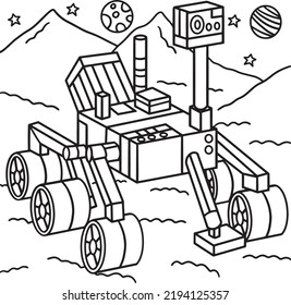 Curiosity Mars Rover Coloring Page For Kids