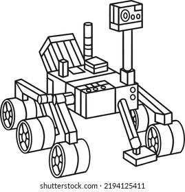 Curiosity Mars Rover Isolated Coloring Page 