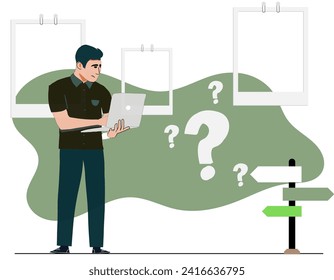 Curiosity people and asking questions concept illustration 