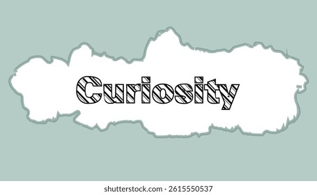 Curiosity text on a sticky note vector illustration design background