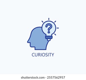 Curiosity vector, icon or logo sign symbol illustration