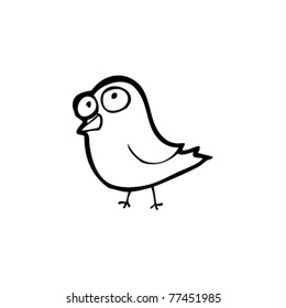 caricatura de pájaro curioso