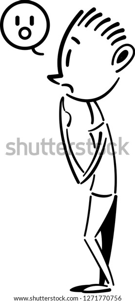 Curious Boy Standing Surprised Side View Stock Vector Royalty Free 1271770756 Side view of senior man standing on beach stock photo dissolve. https www shutterstock com image vector curious boy standing surprised side view 1271770756