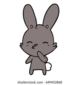 caricatura de conejo curioso