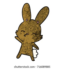 caricatura de conejo curioso