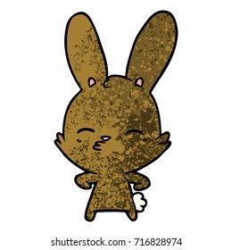 caricatura de conejo curioso
