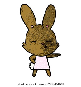 caricatura de conejo curioso