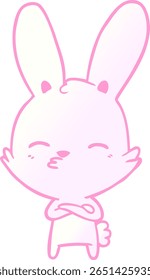 curious bunny cartoon in bright neon color
