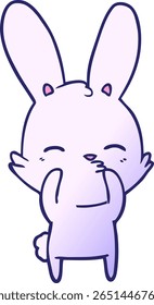 curious bunny cartoon in bright neon color